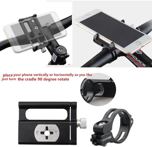 GUB Bicycle & Motorcycle Phone Mount, Aluminum Alloy Universal Bike Handlebar Phone Mount Holder Adjustable Compatible with iPhone X XR Xs 7s 8 Pl...