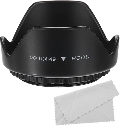 PATIKIL 49mm Camera Lens Hood, Flower Lens Hood Protector with Cloth for Anti-Reflection Blocks Excess Sunlight Enhance Camera Photography for Nik...