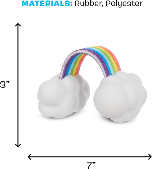 Barkbox Dog Toys – Toy G BIV Rainbow Super Chewer Tug Toy for Aggressive Chewers with Double Reinforced Strap and Tough Rubber Clouds – Large...