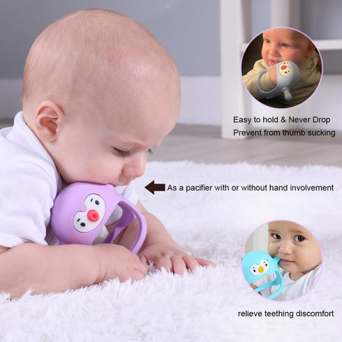 Smily Mia Smily Mia Penguin Teethers, Silicone TeethingToys for Babies 0-6Months, Baby Teethers for 3-6Months, Hand Teether for Infants, Pacifiers...