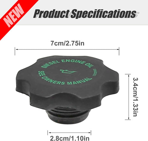 Oil Filler Cap Diesel Engine Oil Filler Cap 3968202 3973511 Replacement for Dodge Ram 2500 3500 2003-2007...