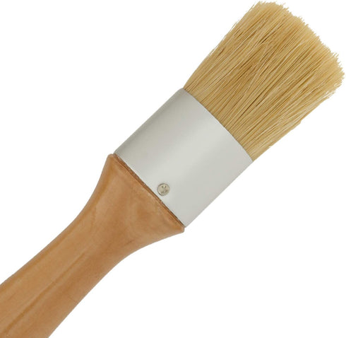 U.S. Art Supply 2-Piece Multi Use Oval and Round Chalk, Wax and Stencil Brushes for Chairs, Dressers, Cabinets and Other Wood Furniture - 100% Nat...