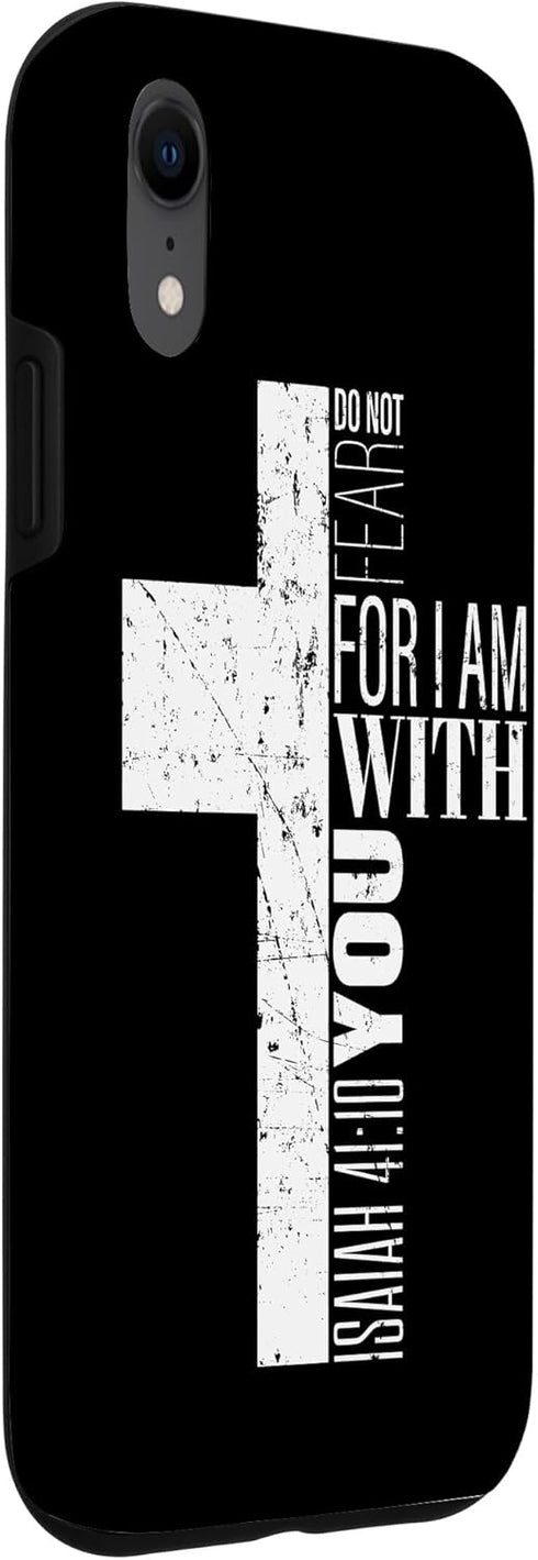 iPhone XR Bible Verse Phone Case Men Dad Isaiah 41 10 Christian Cross Case...