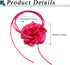 Pink Flower Choker for Women, Flower Necklace Big Camellia Lace Collar Necklace Wedding Party Jewerly Hair Rope Style 1...