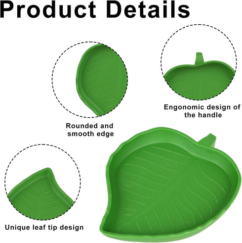 2 Pcs Turtle Water Bowl Reptile Bowls Reptile Food Dish Leaf Shape Turtle Bowl Reptile Food Water Bowl Reptile Plate Dish Drinking Bowl Flat Drink...