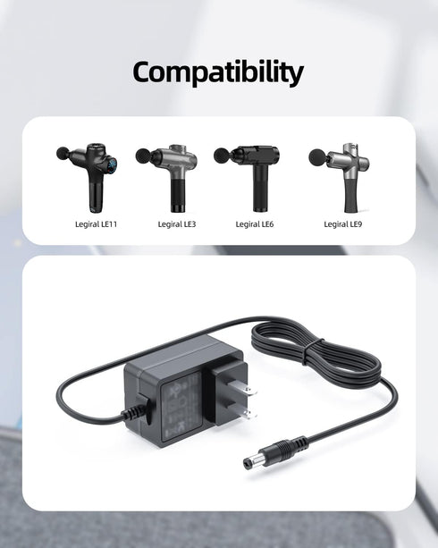 AC Charger Fit for DARKIRON EM31 Percussion Massage Gun 26V 24V Power Adapter Cord...