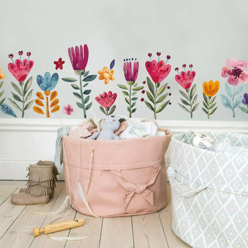 Flowers Wall Decals for Girls Bedroom - Children DIY Wall Art Stickers for Classroom, Nursery, playroom - Preschool Floral Peel and Stick Decor...