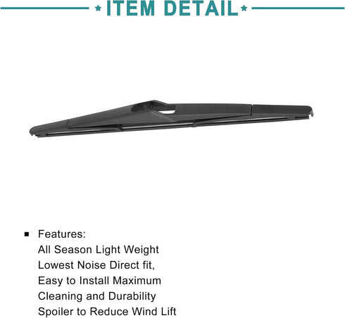 ACROPIX 300mm 12 Inch Rear Window Windshield Wiper Blade Arm Fit for Volvo 2015-2019 1pcs Black...