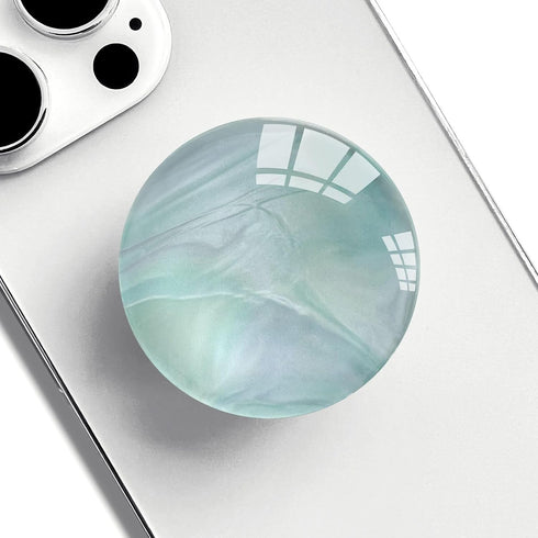 Translucent Clear Phone Grip with Expanding Kickstand,Cell Phone Collapsible Stand White Shell Pattern Design for Smartphones...