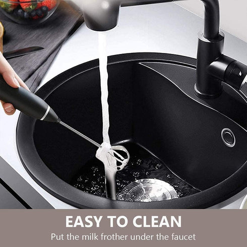 Milk Frother Handheld, Immersion Blender Cordlesss Foam Maker USB Rechargeable Small Mixer with 2 Stainless Whisks?Wisker for Stirring 3-Speed Adj...