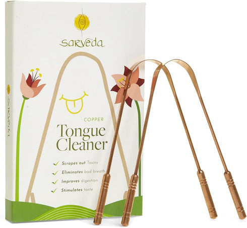 Ayurvedic Copper Tongue Cleaner | Tongue Scraper for Healthy Oral Health Suitable for Adults & Kids (Pack of 2)...