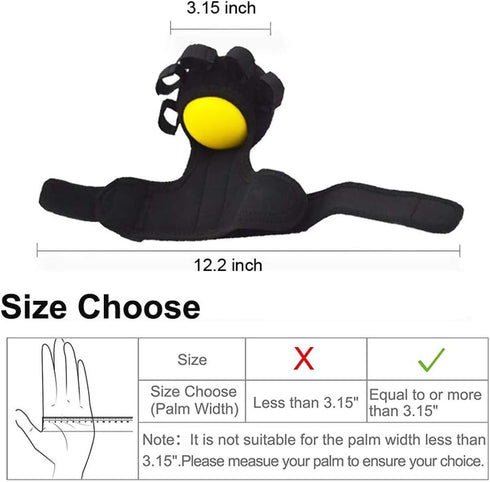 Anti-Spasticity Ball Splint, 2 in 1 Hand Splint for Stroke Hemiplegia Rehabilitation Finger Training Equipment Finger Wrist Hand Orthosis With Bal...