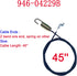 946-04229B Snowblower Clutch Cable 45",for MTD Craftsman Troy-Bilt Yard Machines Yard Man Snowblower,Compatible with 946-04229B, 746-04229, 746-04...