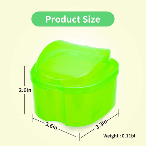 Colorful Plastic Dental Orthodontic Retainer Container Cleaning Case,Denture Bath Box Case Cup Holder Travel, Mouthguard Storage Soaking Case...