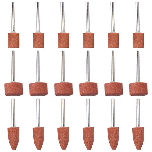 Diamond Burr Bits 18pcs Various Shapes Industry Tool Corundum Stone Carving Set Metal Carving 1/8'' Mounted Grinding Bits Craft Carving...