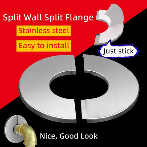 Wall Split Flange, Stainless Steel Round Escutcheon Plate for 3.58"/91mm Diameter Pipe, Pack of 2...