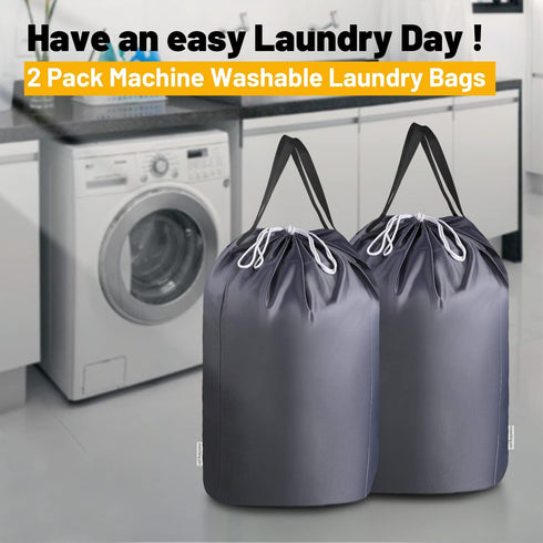 MCleanPin 140L Washable Laundry Bags with Handles,Dirty Clothes Storage for College Dorm or Travel, Laundry Liner Fit Most Laundry Hamper or Baske...