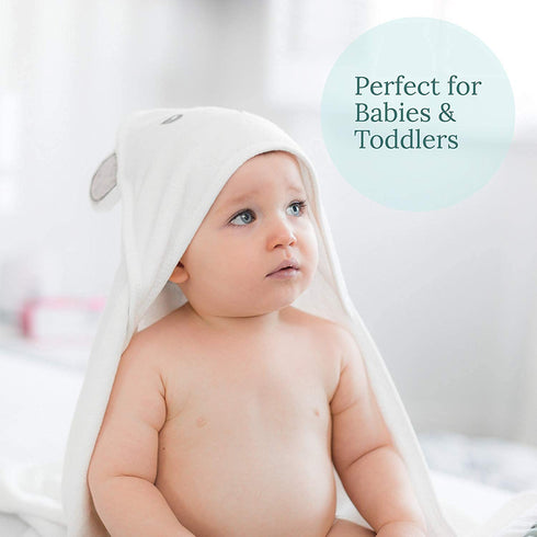 HIPHOP PANDA Hooded Towel - Rayon Made from Bamboo, Bath Towel with Bear Ears for Newborn, Babie, Toddler, Infant - Absorbent Large Baby Towel - B...
