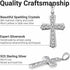 925 Sterling Silver Cross Pendant for Men & Women - Cubic Zirconia Cross Pendants Silver Cross Jewelry - Catholic Faith Religious Christian Birthd...