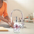 17oz Flower Glass Soap Dispenser Bottle with Plastic Pump...