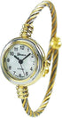2Tone Gold Silver Cable Band Ladies Bangle Cuff Watch...