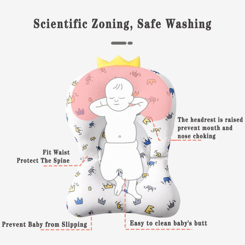 Baby Bath Pad, Breathable Soft Baby Bathtub Mat, Adjustable Nonslip Newborn Toddler Bath Cushion, Comfortable Baby Bath Skin Friendly Bathtub Floa...