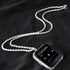 Stainless Steel Chain Necklace Smartwatch Band Compatible with Fitbit Versa 1/2/Lite Newest Polished Silver Metal Twisted Chain Strap Rope Neckban...