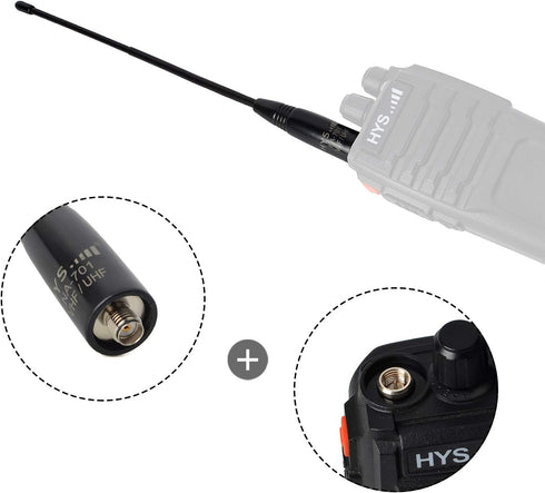 HYS NA-701 SMA-Female Ham Radio Antenna Dual Band VHF UHF Walkie Talkie Replacement Antenna for Baofeng BF-888S BF-UV5R BF-UV82 GT-3 BF-F8HP Handh...