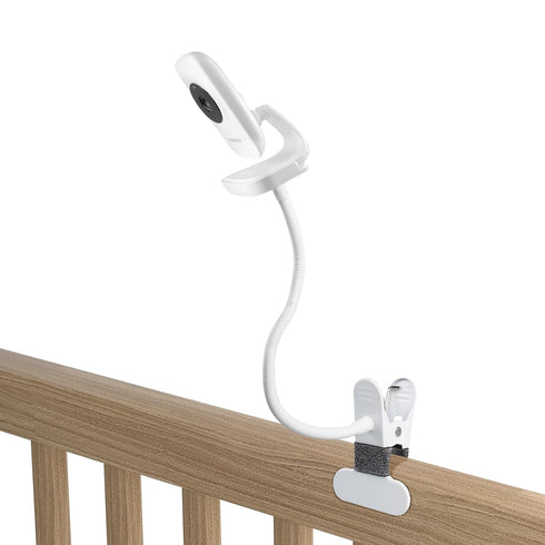Baby Monitor Crib Clip Mount for HelloBaby HB50 Camera without Tools or Wall Damage (White)...