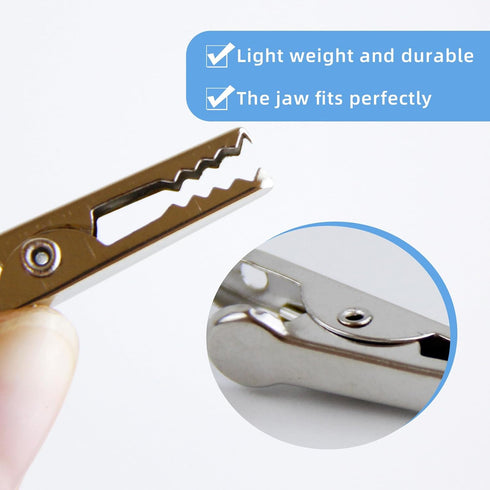 100pcs Metal Alligator Clip, 35mm Spring Clamps Test Line Crocodile Clip Silver Tone Alligator Clips Nickel Plated Crocodile Clamps, Used In Labor...