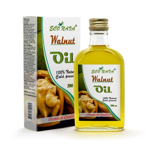 ECO NAVA | Walnut Oil 200 ml| 100% Natural Extra Virgin Cold Pressed | Unrefined Raw No-GMO Vegan | Premium Food Grade | Great For Cooking, Cold S...