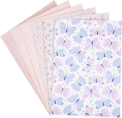 Litchi 6 Pack 8x12 Inch Faux Leather Sheets for Bow Earring, Easy to Cut Vinyl Fabric for Cricut, Durable Fade Resistant Leatherette Without Smell...
