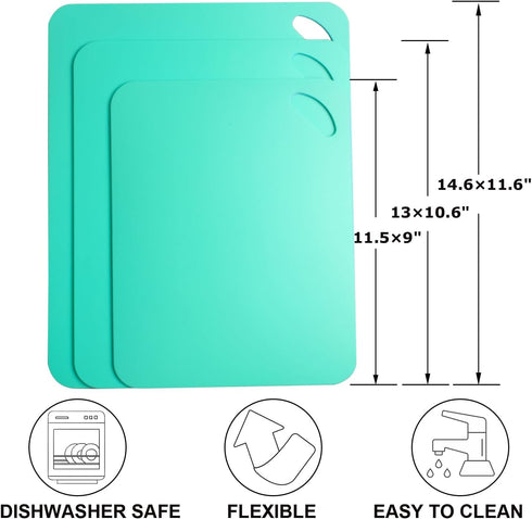 Plastic Flexible Cutting Mats for Kitchen, 6pcs Color Coded Chopping Board Set, Cutting Board Sheet for Kitchen Cooking, Dishwasher Safe(11.5x9"&1...