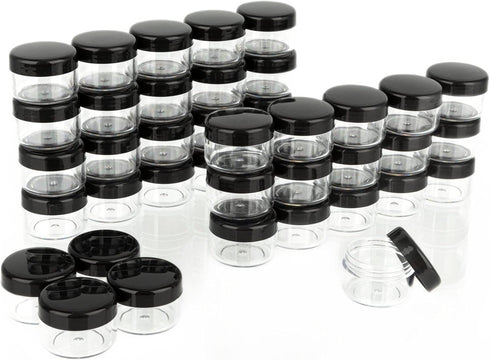 ZEJIA 5 Gram Sample Containers with Lids, 100PCS Mini Makeup Containers, Empty Plastic Travel Cosmetic Containers with Labels...