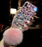 Losin Gemstone Case for iPhone X/iPhone Xs Fashion Luxury Bling Diamond Gemstone Cute Fuzzy Furry Plush Fluffy Fur Ball Pendant Soft TPU Back case...