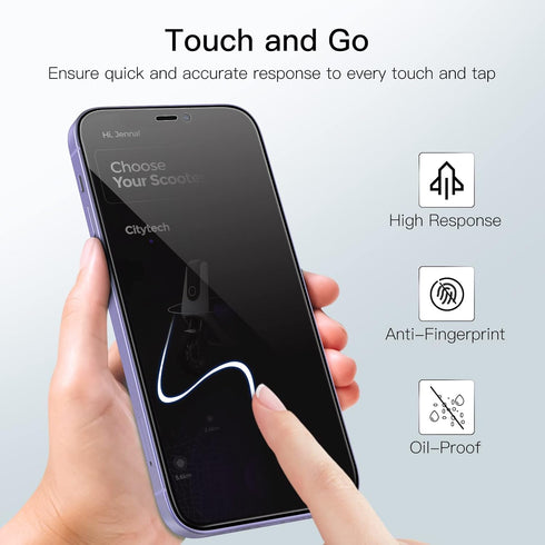 JETech Privacy Full Coverage Screen Protector for iPhone 12 mini 5.4-Inch, Anti-Spy Tempered Glass Film, Edge to Edge Protection Case-Friendly, 2-...