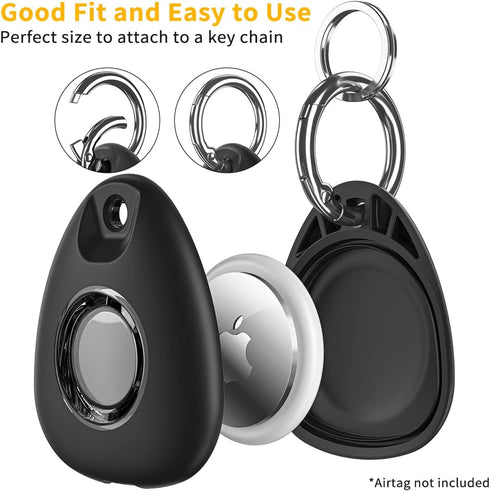 IPX8 Waterproof Airtag Holder - 4 Pack Airtag Keychain Case with Full-Body Protection - Portable and Upgraded (4 Colours)...