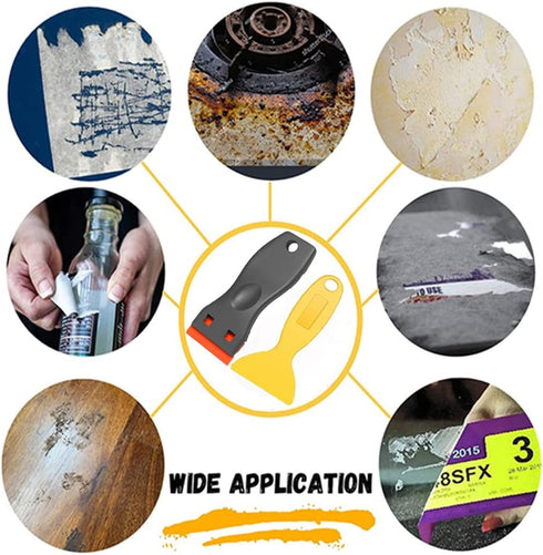 Double Edged Plastic Razor Blade Scraper,Non-Scratch Cleaning Labels&Decals Sticker from Glass,Window,Windshields,Gasket,Scraping Adhesive Tint Vi...