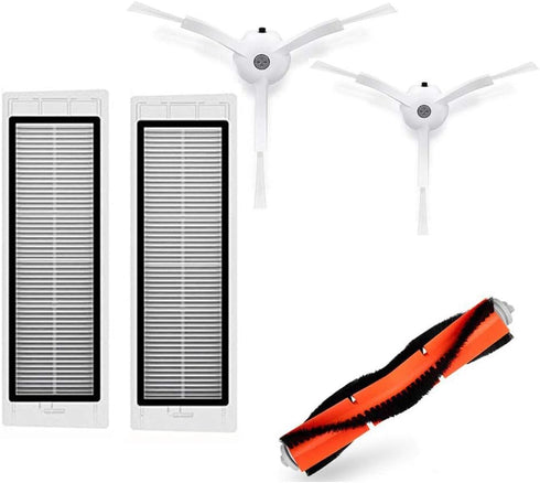 xcivi Replacement Parts Kit HEPA Filters, Side Brushes and Rolling Brush Compatible with Xiaomi MiJia1 1S Roborock Xiaowa S50 S51 S55 S5 E20 E25 C...