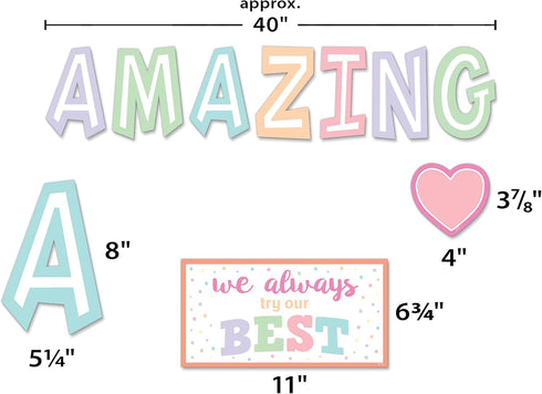 Teacher Created Resources Pastel Pop Amazing Things Happen Here Bulletin Board (TCR8413)...