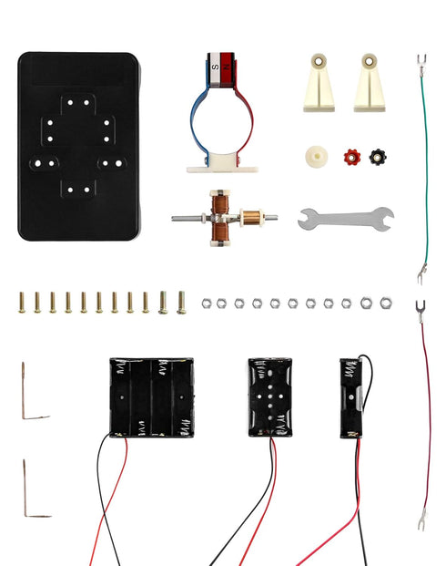 QWORK Electric Motor DC Motors Model, DIY Simple Project Assemble Kit DC 9V 12V for School Students Labs Physics Science Educational...