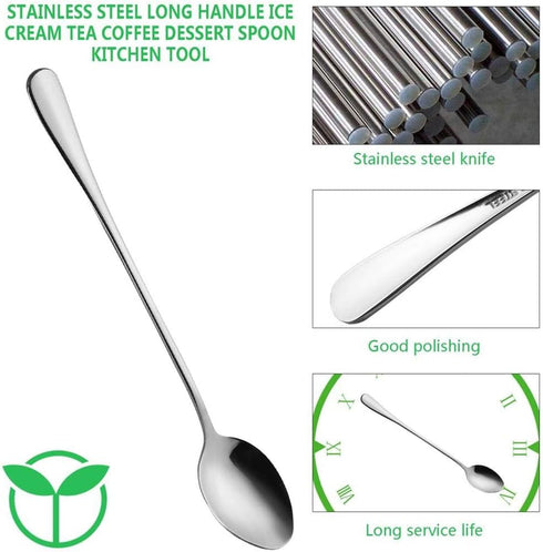 20 Piece Long Handle Iced Tea Spoon, Stainless Steel Coffee Mixing Spoons - Long Cream Dessert Spoons...