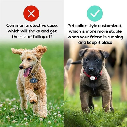 NeverAway Waterproof Silicone AirTag Holder for Dog and Cat Collars: Soft-Touch Dog GPS Tracker, Apple AirTag Pet, Easy to Install Dog or Cat Coll...