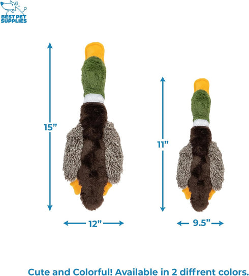 Best Pet Supplies Interactive Mallard Mates Dog Toy with Crinkle and Squeaky Enrichment for Small and Medium Breed Puppies or Dogs, Cute and Plush...