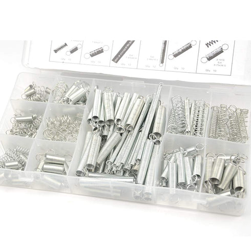 200Pcs 20 Kinds Zinc Plated Steel Coil Spring Wire Metal Extension and Compression Spring Repair Tool Assortment Kit...