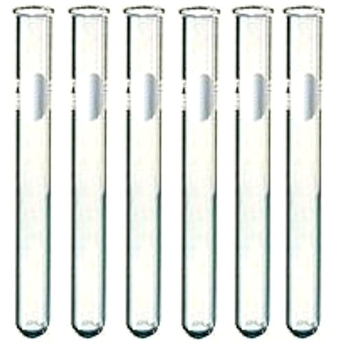 6 Pack - 20x150mm Pyrex Glass Test Tubes with Rim and Marking Spot...