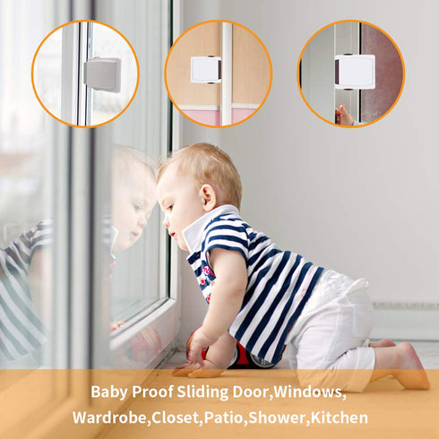 Goodv Child Proof Window Sliding Door Lock 2 Grey Packs (Suit for Working Space Over 0.42in and Under 1.18in) Security Your Baby Safe and Protect ...