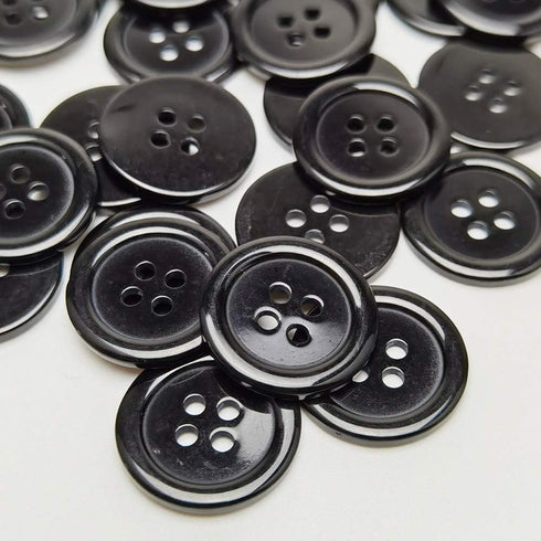 Chenkou Craft Mix Color Plastic Resin Circle Big Button 4 Holes DIY Craft Sewing 3/4"(20mm) 100pcs (Black, 3/4"(20mm))...