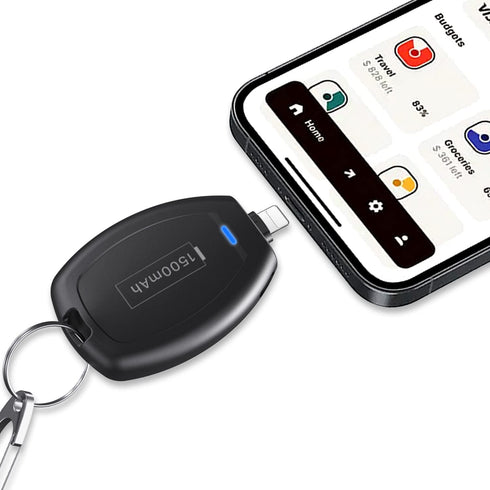 Mini Keychain Portable Charger for iPhone, (2024 Upgraded) Power Emergency Pod, Wireless Keychain Phone Charger Emergency Power Quick Small Extern...