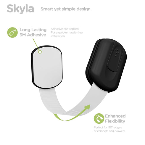 Baby Proofing Child Safety Locks (2 Pack) by Skyla Homes - The Safest, Quickest and Easiest 3M Adhesive Cabinet Latches, No Screws & Magnets, Mult...